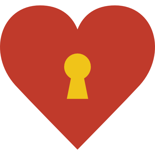 A heart with a key hole. 